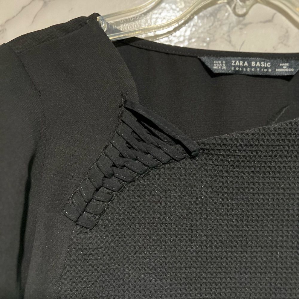Zara Basic Collection Side Lace-up Blouse - Picture 2 of 5